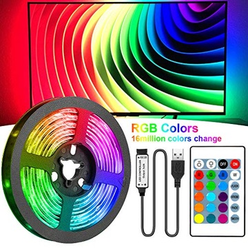 ПОДСВЕТКА ТЕЛЕВИЗОРА 16 СВЕТОДИОДОВ RGB 300см ПУЛЬТ ДУ USB