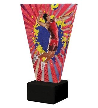Statuetka szklana SIATKÓWKA nagroda 22,5cm NADRUK