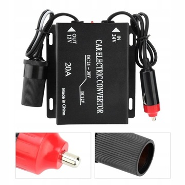 20A PRZETWORNICA NAPIĘCIA SAMOCHODOWA 24V NA 12V