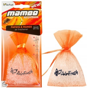 ZAPACH SAMOCHODOWY ZAWIESZKA AIRFRESH MAMBO PAPAYA MANGO ODŚWIEŻACZ