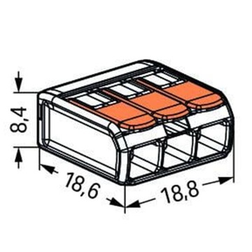 5x Złączka Instalacyjna Szybkozłączka WAGO 221-413 na PRZEWÓD 3x0,2-4mm