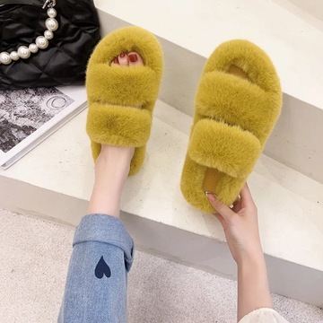 Double Fluffy Slippers Women's Autumn and Winter N