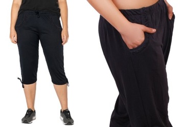 SPODNIE damskie RYBACZKI spodenki 8133 czarny 3XL