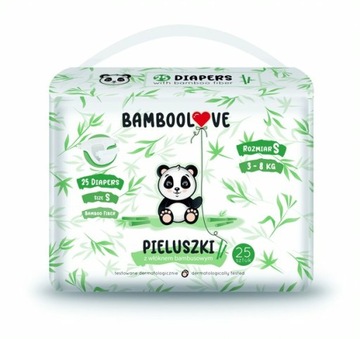 Pieluchy Bambusowe BAMBOOLOVE S 3-8kg 25szt.