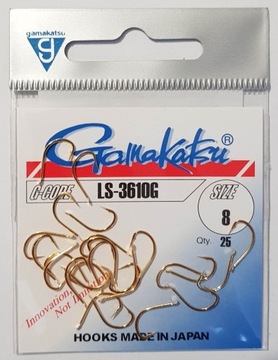 Haczyki Gamakatsu LS-3610G nr 8 - złoty