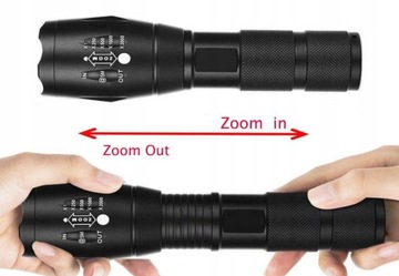 МОЩНЫЙ ВОЕННЫЙ ФОНАРЬ CREE - ЗУМ - ЗАРЯДКА USB