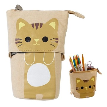 НОВЫЙ холст с рисунком милого кота, телескопическая сумка-карандаш, канцелярская ручка