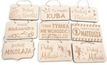 TABLICZKA na drzwi imię dziecka DREWNO z imieniem