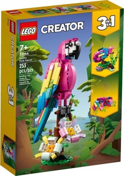 НАБОР LEGO CREATOR 3IN1 ЭКЗОТИЧЕСКИЙ РОЗОВЫЙ ПОПУГАЙ ЛЯГУШКА-ПОПУГАЙ 31144