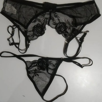 Plus Size Embroidery Mesh Transparent Garter Belt