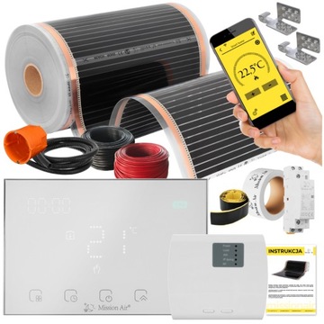 ZESTAW Mission Air Folia Mata Grzewcza PODCZERWIEŃ 50cm I 160W/m² 22m² PTC