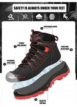 BUTY ZIMOWE ROBOCZE ŚNIEGOWCE Z PODNOSKIEM LEKKIE