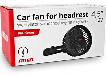 Wiatrak Samochodowy Wentylator obrotowy do samochodu auta 12V na zagłówek