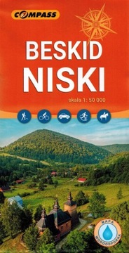 BESKID NISKI 1:50 000 MAPA LAMINOWANA TURYSTYCZNA COMPASS