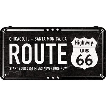 Zawieszka Metalowa Highway 66 Black Szyld Tablica