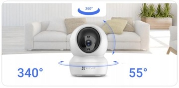2x EZVIZ CP1 Pro 4MPx 2K WiFi камера + поворотная аудио няня автотрекинг