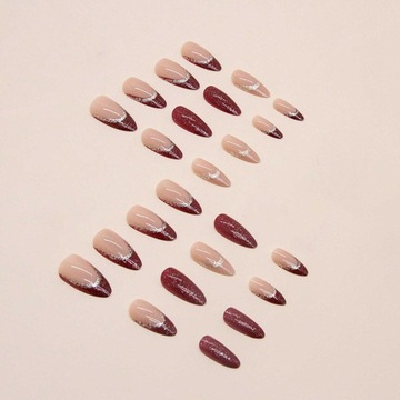 НАСОСНЫЕ НОГТИ С УЗОРАМИ НОРЫ ФРАНЦУЗСКИЙ БЛЕСК 24 ШТ.