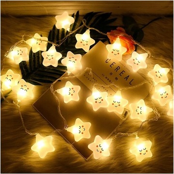 LAMPKI NA BATERIĘ DLA DZIECI - GWIAZDA 20 LED