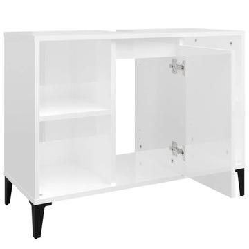 vidaXL Шкаф под умывальник Белый глянцевый 80x33x60 см
