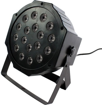 KOLOROFON REFLEKTOR LED PAR 18x3W DYSKOTEKOWY LAMPA RGB SOUND AUTO DMX