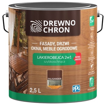 Drewnochron Lakierobejca do drewna 2w1 satyna palisander 2,5l