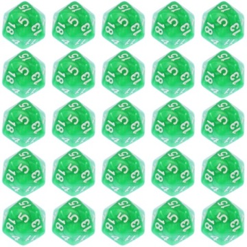 ZESTAW 25 KOSTEK K20 RPG BAGNO UTOPCÓW KOŚĆ DWUDZIESTOŚCIENNA