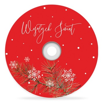Płyta świąteczna DVD-R z kolorowym nadrukiem WESOŁYCH ŚWIĄT Boże Narodzenie