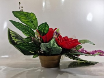 ГРАВИЙНЫЙ ЦЕНТР КЛАДБИЩЕ АССОРТИМЕНТ ИСКУССТВЕННЫЕ ЦВЕТЫ БОЛЬШОЙ НАБОР 00-123