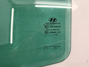 HYUNDAI IX35 10R SKLO (OKNO) BOČNÍ DVEŘE LEVÝ ZADNÍ