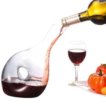 SZKLANA KARAFKA NA WINO W KSZTAŁCIE ŚLIMAKA 1L SZKŁO
