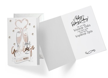 PAMIĄTKA ŚLUBU KARTKA B6 z kopertą KUKART ozdobny KARNET ŚLUBNY okazjonalny