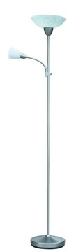 Satynowa klasyczna lampa podłogowa do czytania