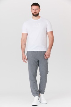 EA7 EMPORIO ARMANI Biały t-shirt męski z logo S