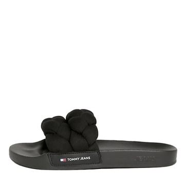 Tommy Jeans klapki damskie czarne TJW BRAIDED SLIDE EN0EN02450 rozmiar 40