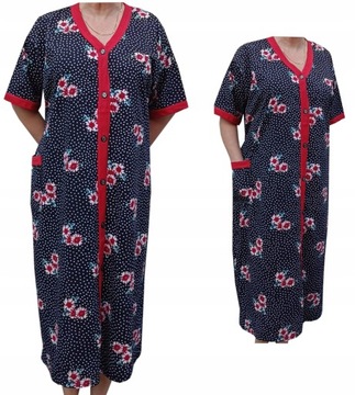 4XL Podomka na guziki szlafrok krótki rękaw M11