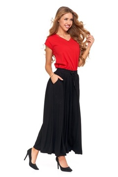 ЖЕНСКАЯ ДЛИННАЯ ЧЕРНАЯ ЮБКА С КАРМАНАМИ ИЗ струящейся ВИСКОЗЫ MORAJ Размер XXL