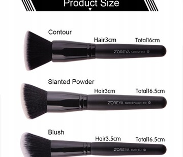 ZOREYA Набор кистей для макияжа черного цвета, 7/15 шт., для глаз S