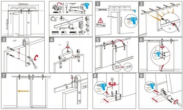 СИСТЕМА ДЛЯ РАЗДВИЖНЫХ ДВЕРЕЙ стрелка LOFT комплект