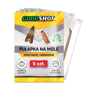 GOODSHOT 5x SILNA PUŁAPKA NA MOLE UBRANIOWE ODZIEŻOWE SPOŻYWCZE KUCHENNE