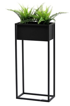 Kwietnik Metalowy Stojak na kwiaty 80x40cm czarny skrzynka LOFT
