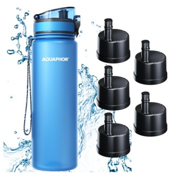 Filtrační láhev Filtr Lahev Na Pití Aquaphor City 800 ml Modrá 5 náplní