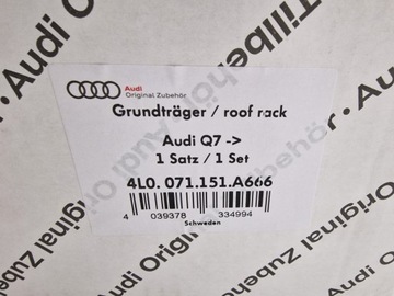 AUDI Q7 06-15 STŘEŠNÍ NOSIČ STŘEŠNÍ 4L0071151A 666