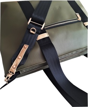 Shopper HABILE design bag khaki - zielona (pojemna)