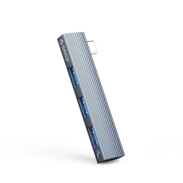 Адаптер Orico USB-C 5Gbps на 3x USB-A, алюминий, серебристый