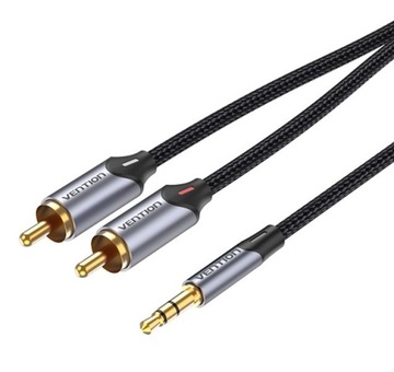 VENTION KABEL PRZEWÓD AUDIO 2X RCA CINCH DO MINIJACK 3.5MM CHINCH AUX 0,5M