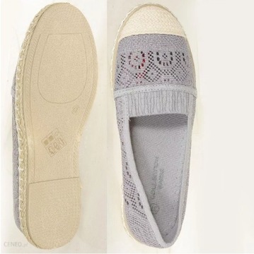 Buty KORONKOWE TENISÓWKI ESPADRYLE DAMSKIE GUMKA