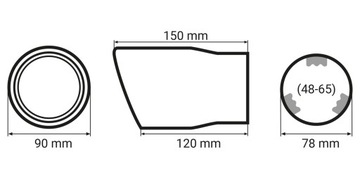KONCOVKA VRSTVA TLUMIČE VÝFUKOVÝ TRUBKY NEREZ VZOR CARBON KRUHOVÝ 90MM