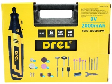 АККУМУЛЯТОРНАЯ ШЛИФОВАЛЬНАЯ МАШИНА MINI PRECISION USB 5000–30000 ОБ/МИН + 60 АКСЕССУАРОВ