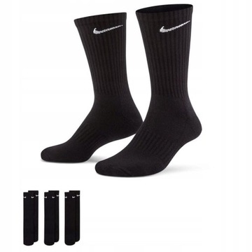 SKARPETY NIKE DŁUGIE SKARPETKI CZARNE BIAŁE LOGO 1 PARA rozmiar 38-42 (M)