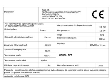 PIEC PIECYK KOMINEK ECO STALOWY KOZA NEGRO 7,5KW